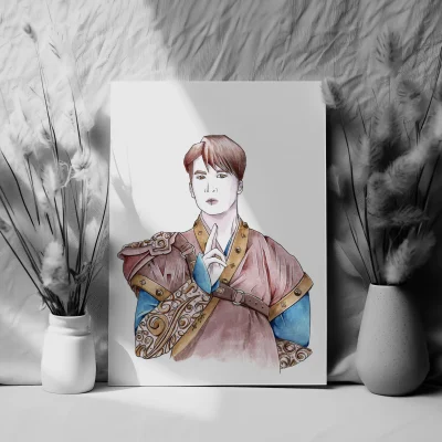 preview of an illustration print for GOT7 - Jackson - 100 ways music video traditional drawing